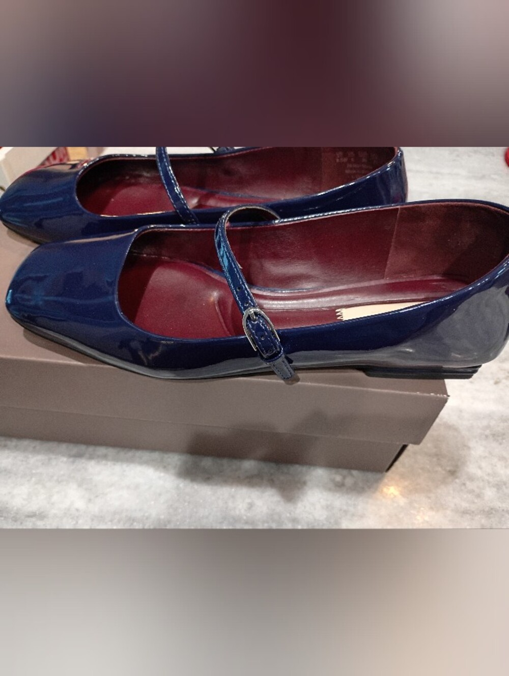 Franco Sarto Navy Patent Mary Jane Flats with Strap Women's Size 8.5 - Picture 3 of 8